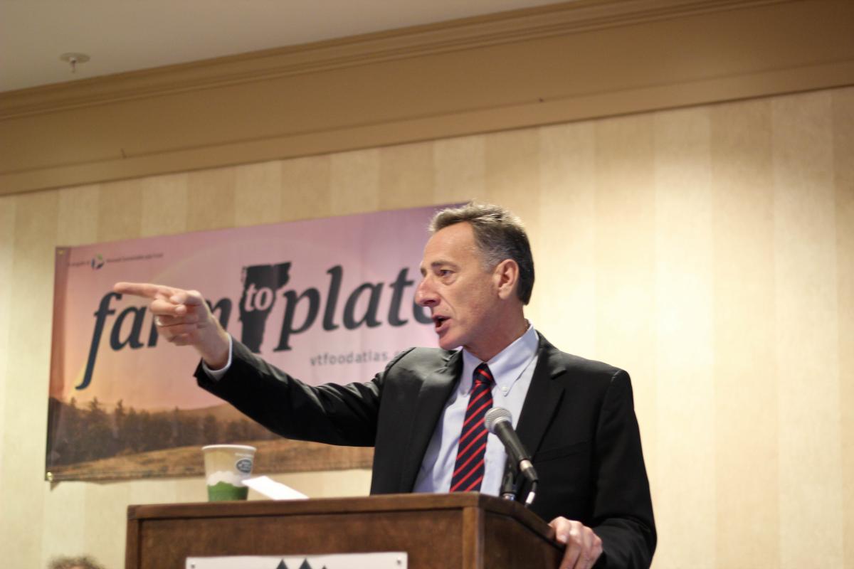 Governor Shumlin addressing Vermont Farm to Plate gathering