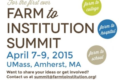 Save the Date announcement for the Farm to Institution Summit