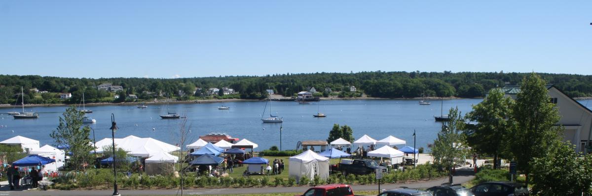 Maine Fare tents on the waterfront