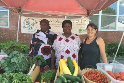 Isho and Fatuma at their farm stand