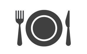 food service graphic (fork, plate, knife)
