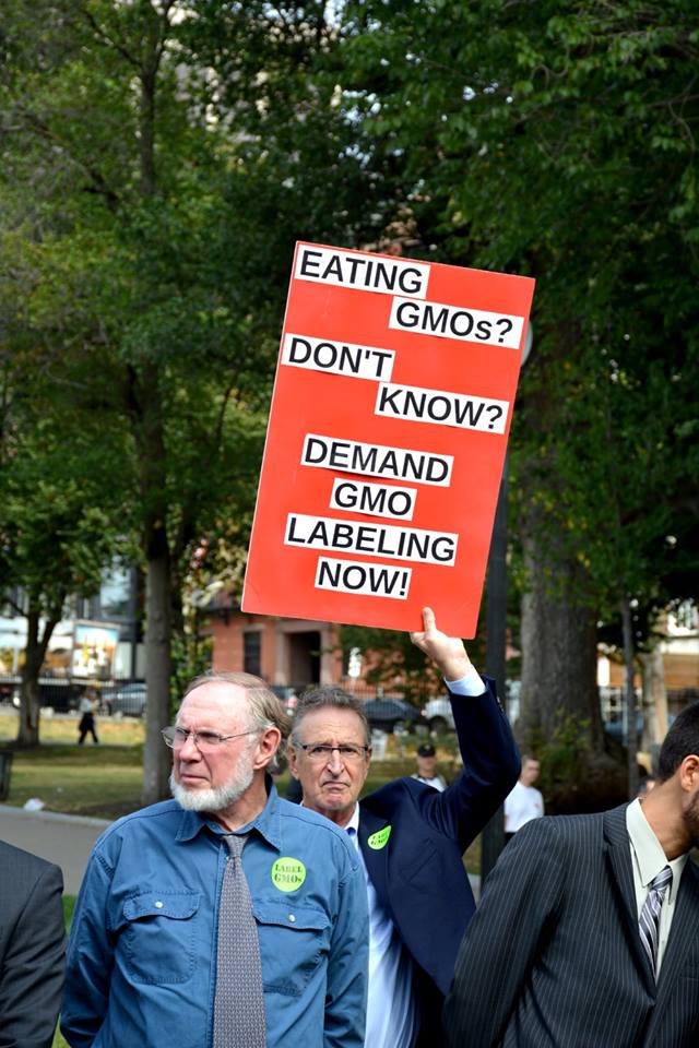 "Eating GMOs? Don't Know? Demand GMO Labeling Now!"