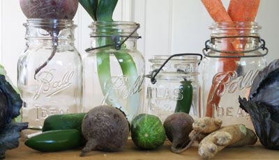 veggies and jars, credit: Real Pickles