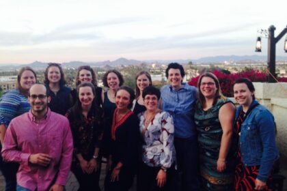 Stacey Stearns and Amanda Freund in Phoenix with YDLI participants from the Northeast.
