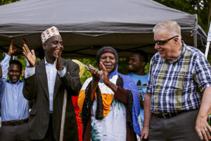 New Roots Cooperative Farmers with Lewiston mayor Robert Macdonald at the groundbreaking celebration. (photo credit: Jenny Nelson, Maine Farmland Trust)