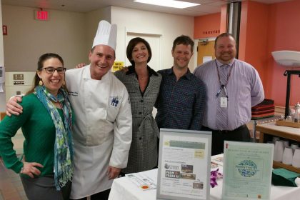 Rhode Island Health Care Local Food Challenge participant, Roger Williams Medical Center celebrated Earth Day 2016 with a local foods celebration in their cafeteria