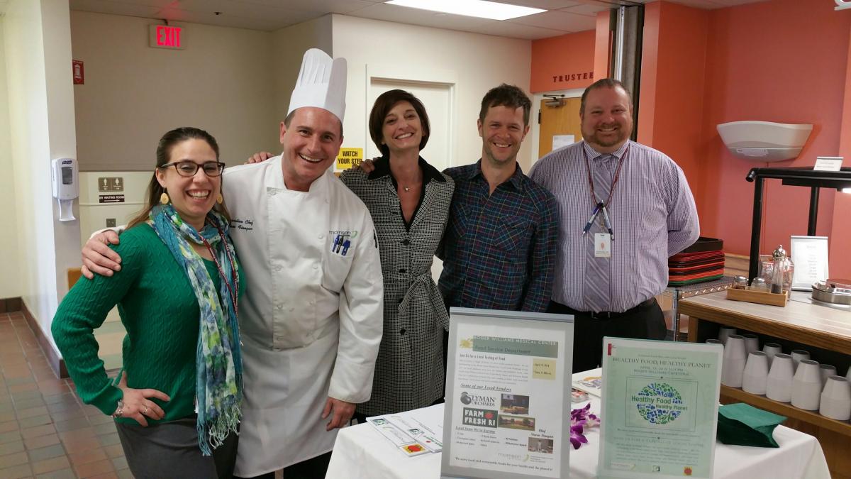Rhode Island Health Care Local Food Challenge participant, Roger Williams Medical Center celebrated Earth Day 2016 with a local foods celebration in their cafeteria