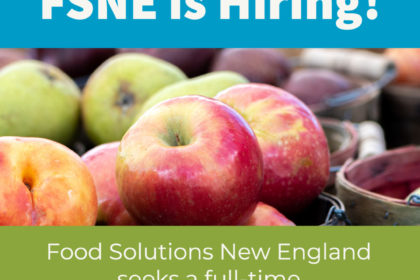 Apples with text saying FSNE is hiring a Communication Director